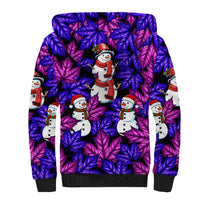 Christmas Snowman Leaves Sherpa Hoodie Xmas Holiday Patterns - Wonder Print Shop