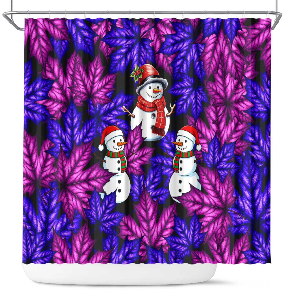 Christmas Snowman Leaves Shower Curtain Xmas Holiday Patterns - Wonder Print Shop