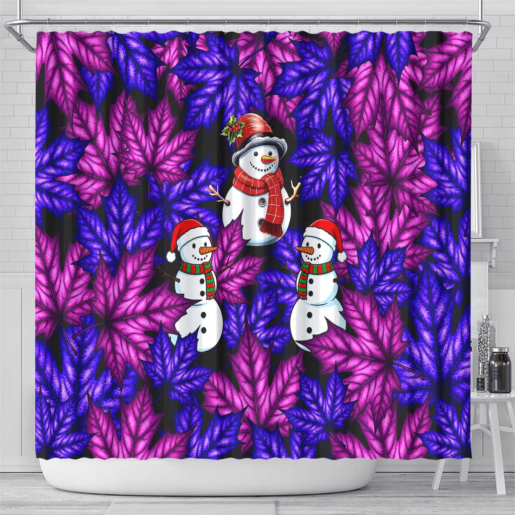 Christmas Snowman Leaves Shower Curtain Xmas Holiday Patterns - Wonder Print Shop