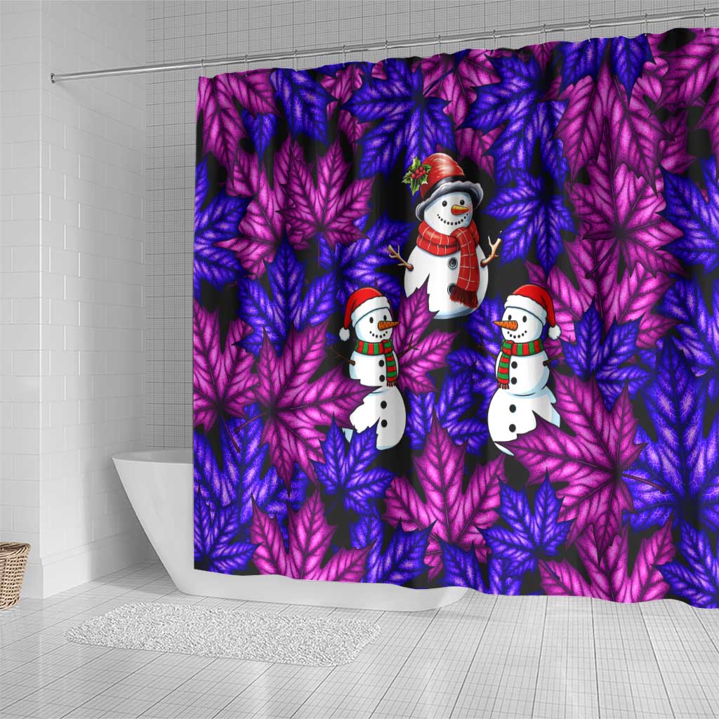 Christmas Snowman Leaves Shower Curtain Xmas Holiday Patterns - Wonder Print Shop