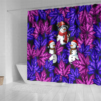Christmas Snowman Leaves Shower Curtain Xmas Holiday Patterns - Wonder Print Shop