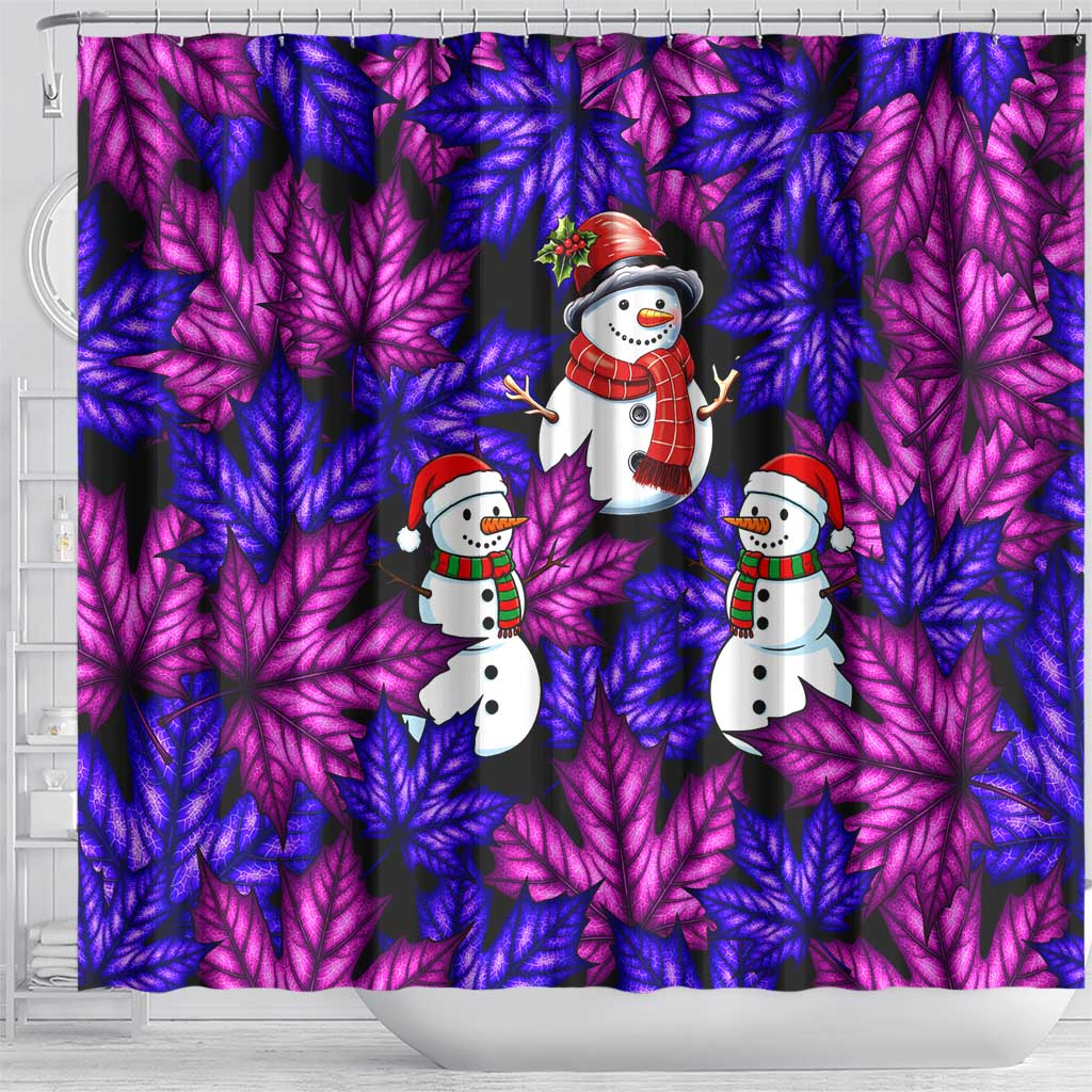 Christmas Snowman Leaves Shower Curtain Xmas Holiday Patterns - Wonder Print Shop
