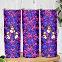 Christmas Snowman Leaves Skinny Tumbler Xmas Holiday Patterns - Wonder Print Shop
