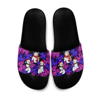 Christmas Snowman Leaves Slide Sandals Xmas Holiday Patterns - Wonder Print Shop