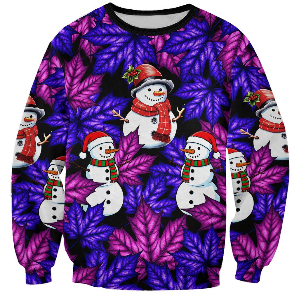 Christmas Snowman Leaves Sweatshirt Xmas Holiday Patterns - Wonder Print Shop