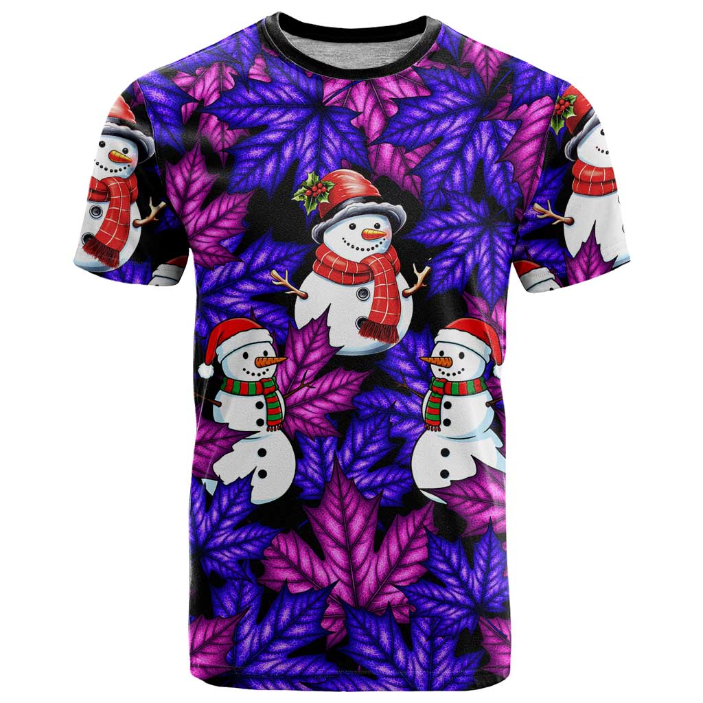 Christmas Snowman Leaves T Shirt Xmas Holiday Patterns - Wonder Print Shop