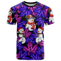 Christmas Snowman Leaves T Shirt Xmas Holiday Patterns - Wonder Print Shop