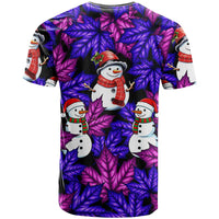 Christmas Snowman Leaves T Shirt Xmas Holiday Patterns - Wonder Print Shop