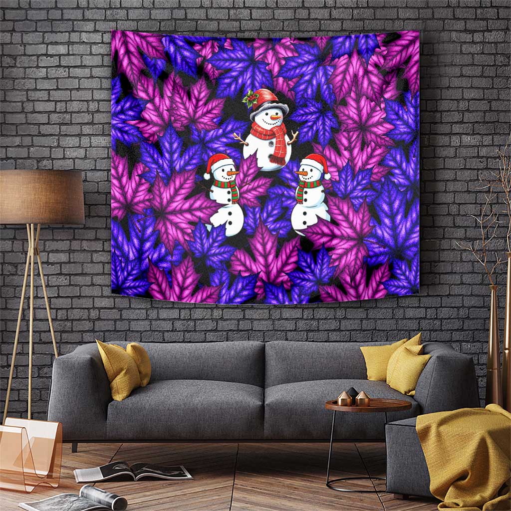Christmas Snowman Leaves Tapestry Xmas Holiday Patterns - Wonder Print Shop