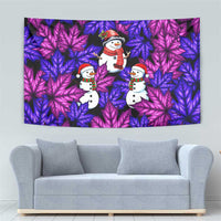 Christmas Snowman Leaves Tapestry Xmas Holiday Patterns - Wonder Print Shop