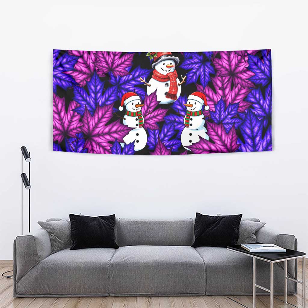 Christmas Snowman Leaves Tapestry Xmas Holiday Patterns - Wonder Print Shop
