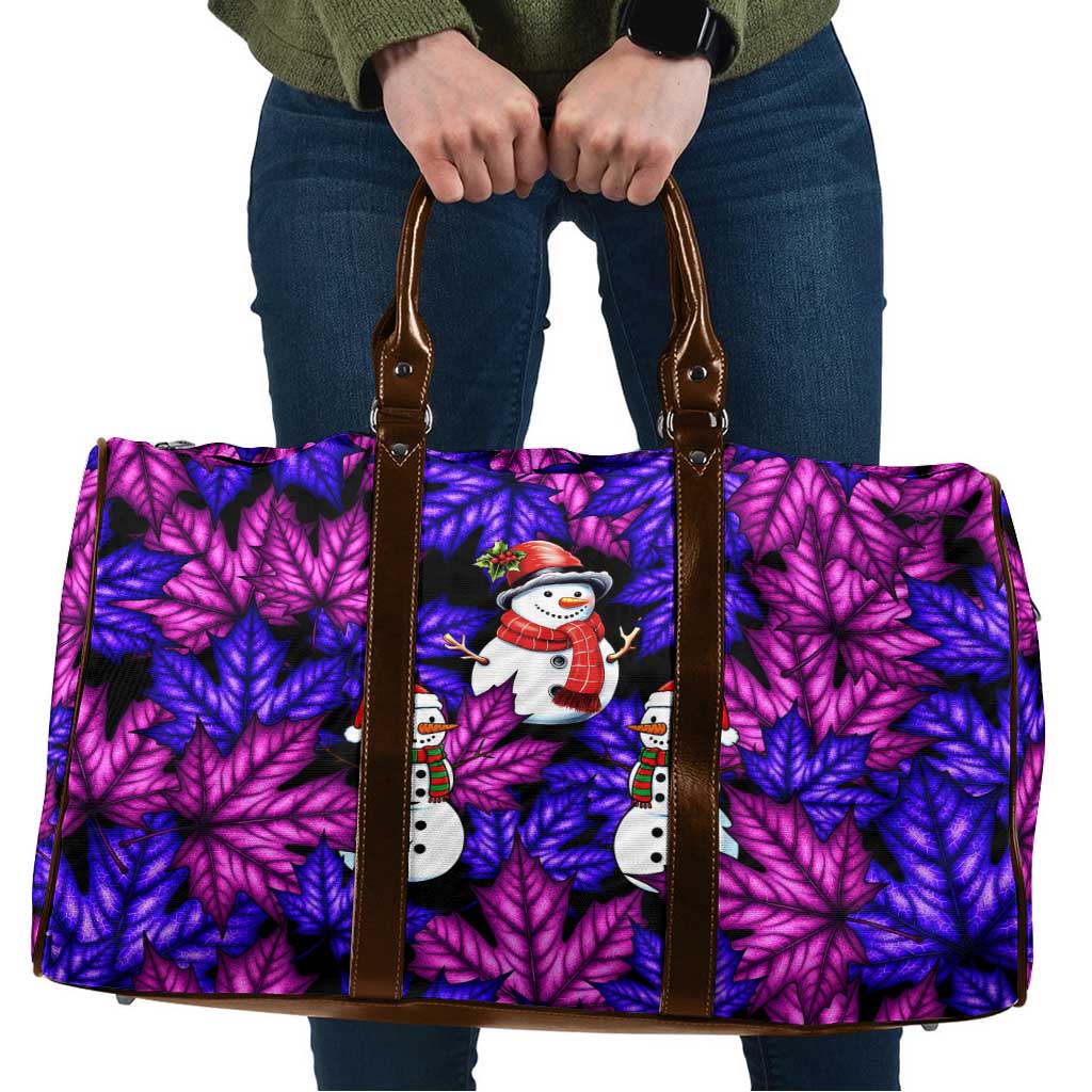 Christmas Snowman Leaves Travel Bag Xmas Holiday Patterns - Wonder Print Shop