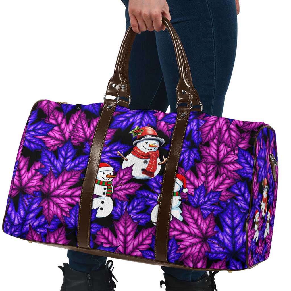 Christmas Snowman Leaves Travel Bag Xmas Holiday Patterns - Wonder Print Shop