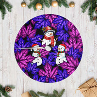 Christmas Snowman Leaves Tree Skirt Xmas Holiday Patterns - Wonder Print Shop