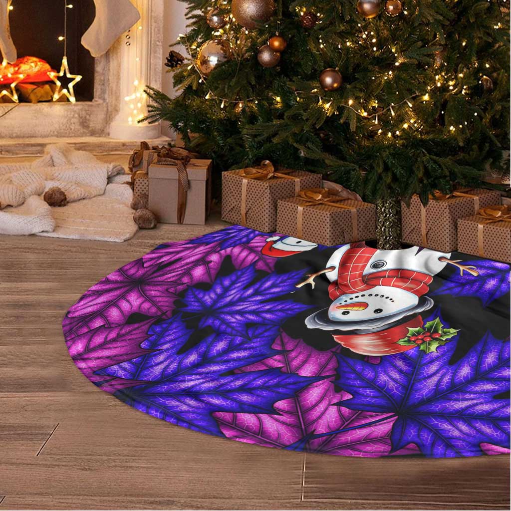 Christmas Snowman Leaves Tree Skirt Xmas Holiday Patterns - Wonder Print Shop