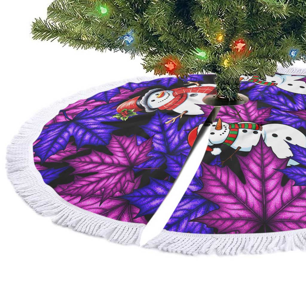 Christmas Snowman Leaves Tree Skirt Xmas Holiday Patterns - Wonder Print Shop