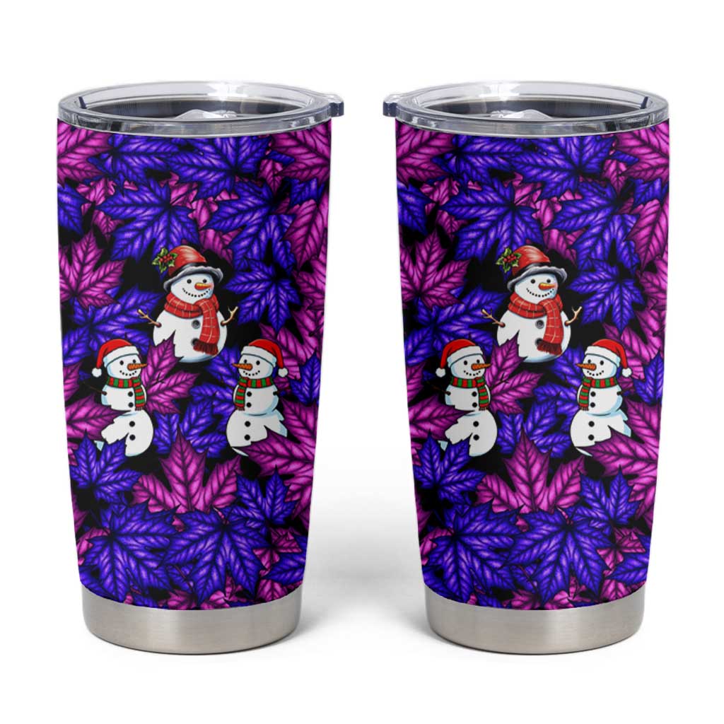 Christmas Snowman Leaves Tumbler Cup Xmas Holiday Patterns - Wonder Print Shop