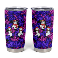 Christmas Snowman Leaves Tumbler Cup Xmas Holiday Patterns - Wonder Print Shop