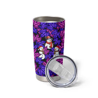 Christmas Snowman Leaves Tumbler Cup Xmas Holiday Patterns - Wonder Print Shop