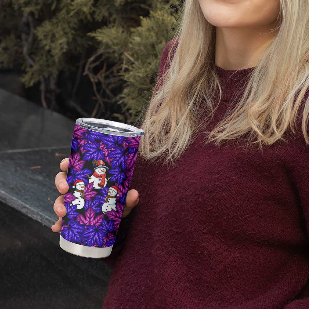 Christmas Snowman Leaves Tumbler Cup Xmas Holiday Patterns - Wonder Print Shop