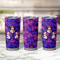 Christmas Snowman Leaves Tumbler Cup Xmas Holiday Patterns - Wonder Print Shop