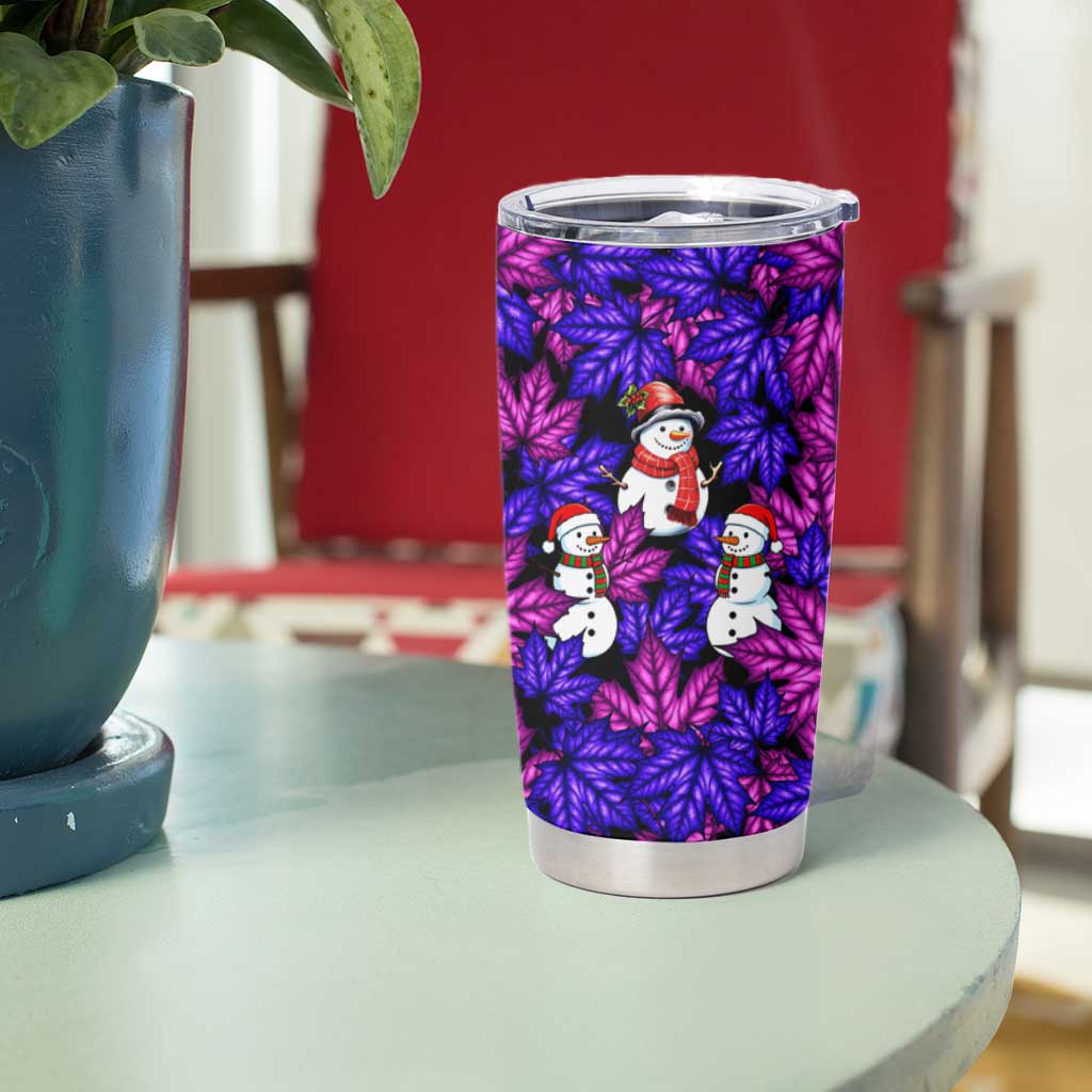 Christmas Snowman Leaves Tumbler Cup Xmas Holiday Patterns - Wonder Print Shop