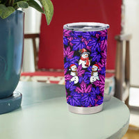 Christmas Snowman Leaves Tumbler Cup Xmas Holiday Patterns - Wonder Print Shop