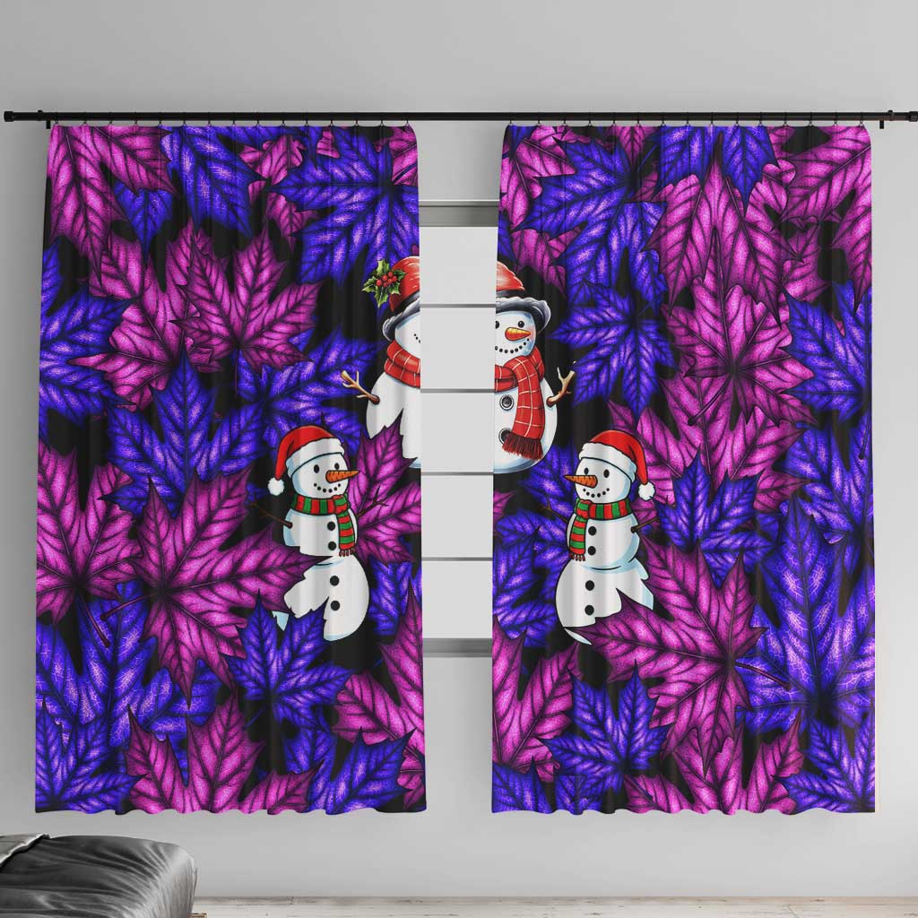Christmas Snowman Leaves Window Curtain Xmas Holiday Patterns - Wonder Print Shop