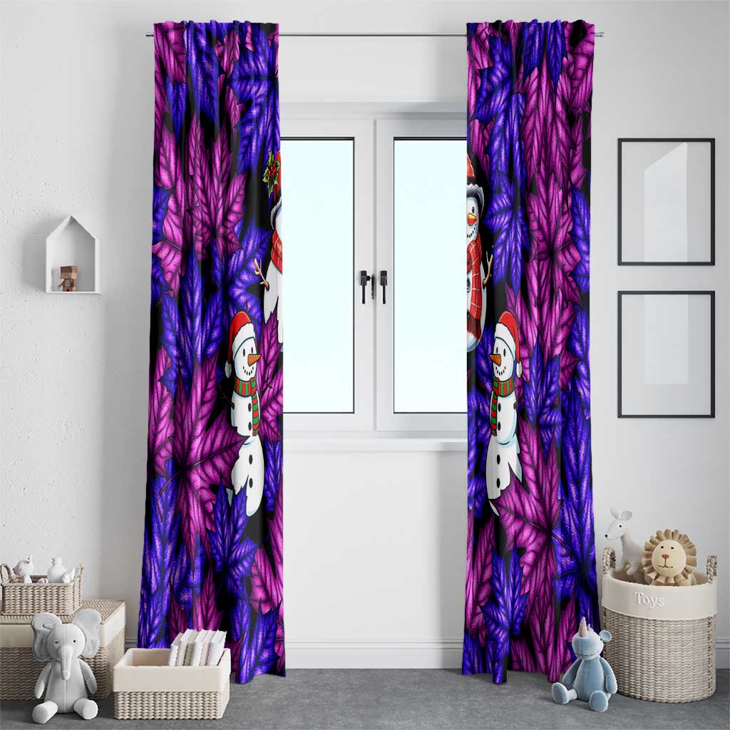 Christmas Snowman Leaves Window Curtain Xmas Holiday Patterns - Wonder Print Shop