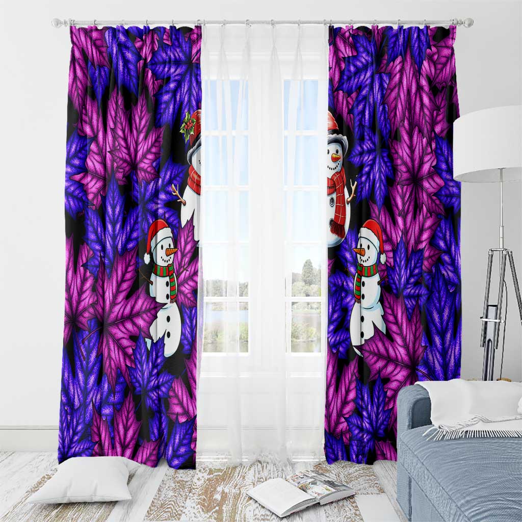 Christmas Snowman Leaves Window Curtain Xmas Holiday Patterns - Wonder Print Shop