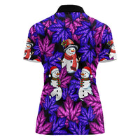 Christmas Snowman Leaves Women Polo Shirt Xmas Holiday Patterns - Wonder Print Shop