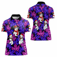 Christmas Snowman Leaves Women Polo Shirt Xmas Holiday Patterns - Wonder Print Shop