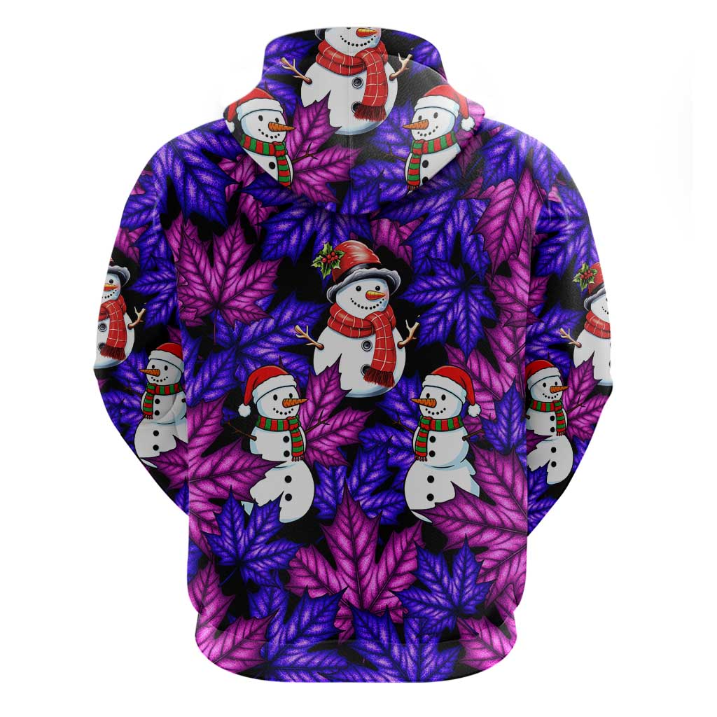 Christmas Snowman Leaves Zip Hoodie Xmas Holiday Patterns - Wonder Print Shop
