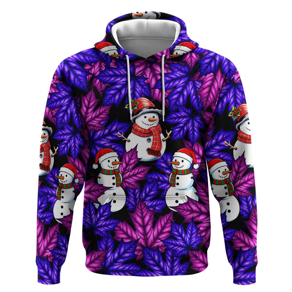 Christmas Snowman Leaves Zip Hoodie Xmas Holiday Patterns - Wonder Print Shop