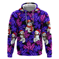 Christmas Snowman Leaves Zip Hoodie Xmas Holiday Patterns - Wonder Print Shop
