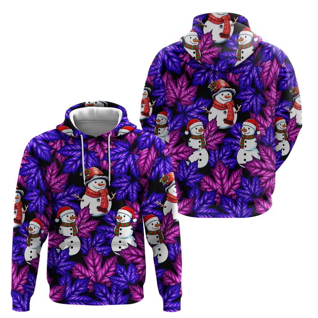 Christmas Snowman Leaves Zip Hoodie Xmas Holiday Patterns - Wonder Print Shop