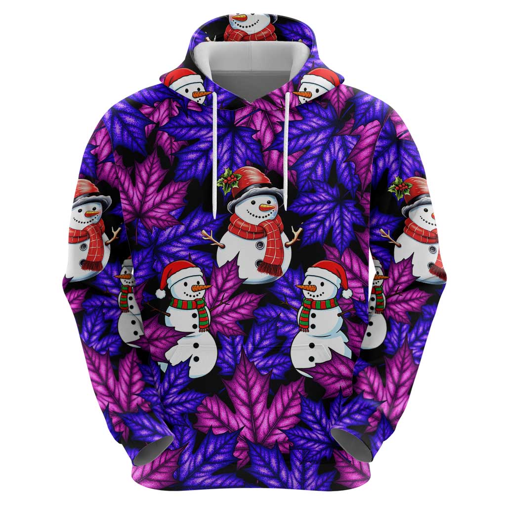Christmas Snowman Leaves Zip Hoodie Xmas Holiday Patterns - Wonder Print Shop