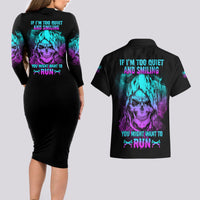 If I'm Too Quiet And Smiling Couples Matching Long Sleeve Bodycon Dress and Hawaiian Shirt - Wonder Print Shop