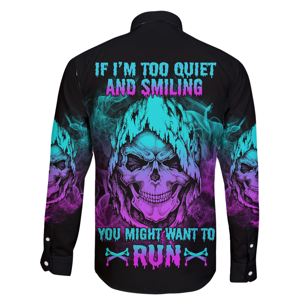 If I'm Too Quiet And Smiling Family Matching Off Shoulder Long Sleeve Dress and Hawaiian Shirt - Wonder Print Shop