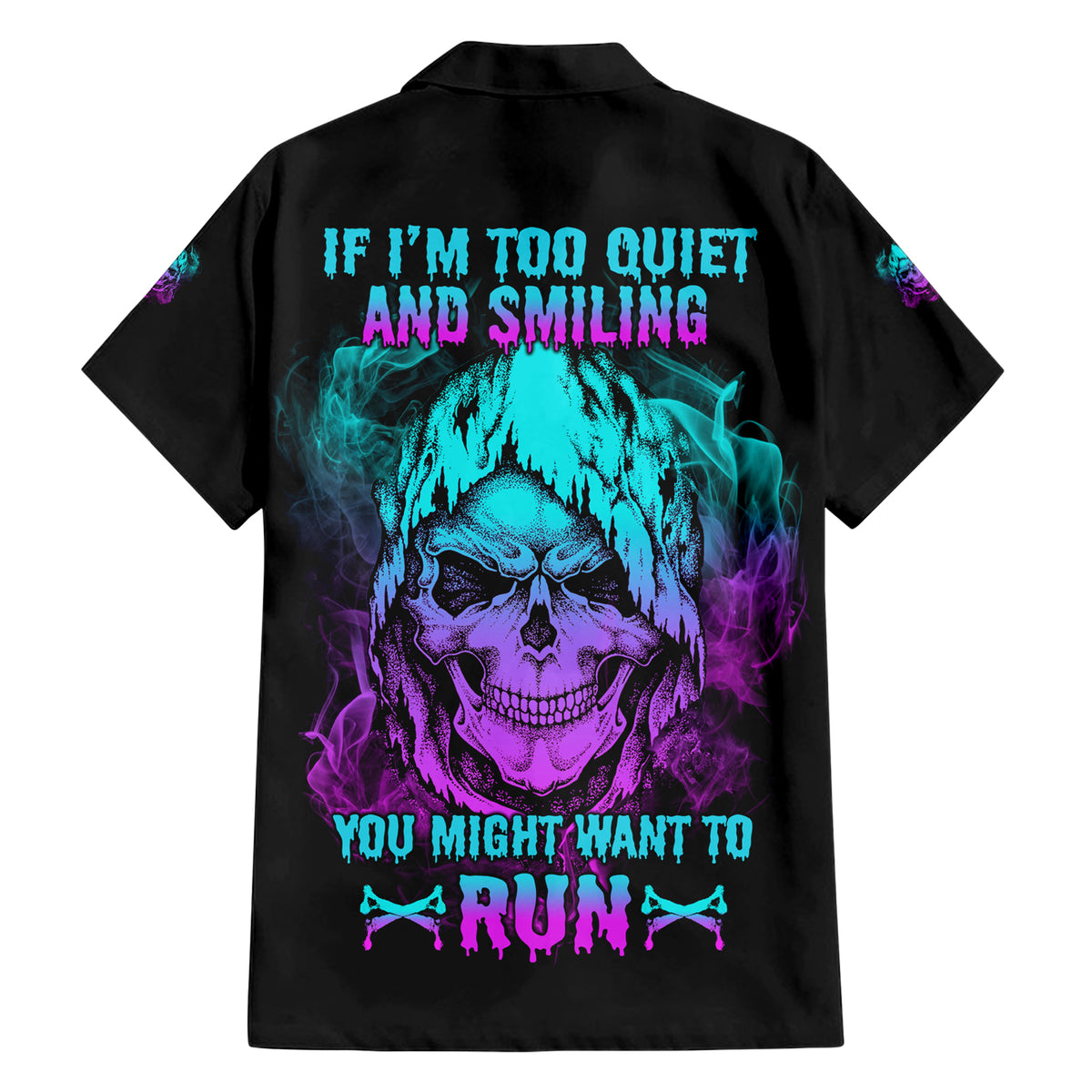 If I'm Too Quiet And Smiling Family Matching Short Sleeve Bodycon Dress and Hawaiian Shirt - Wonder Print Shop