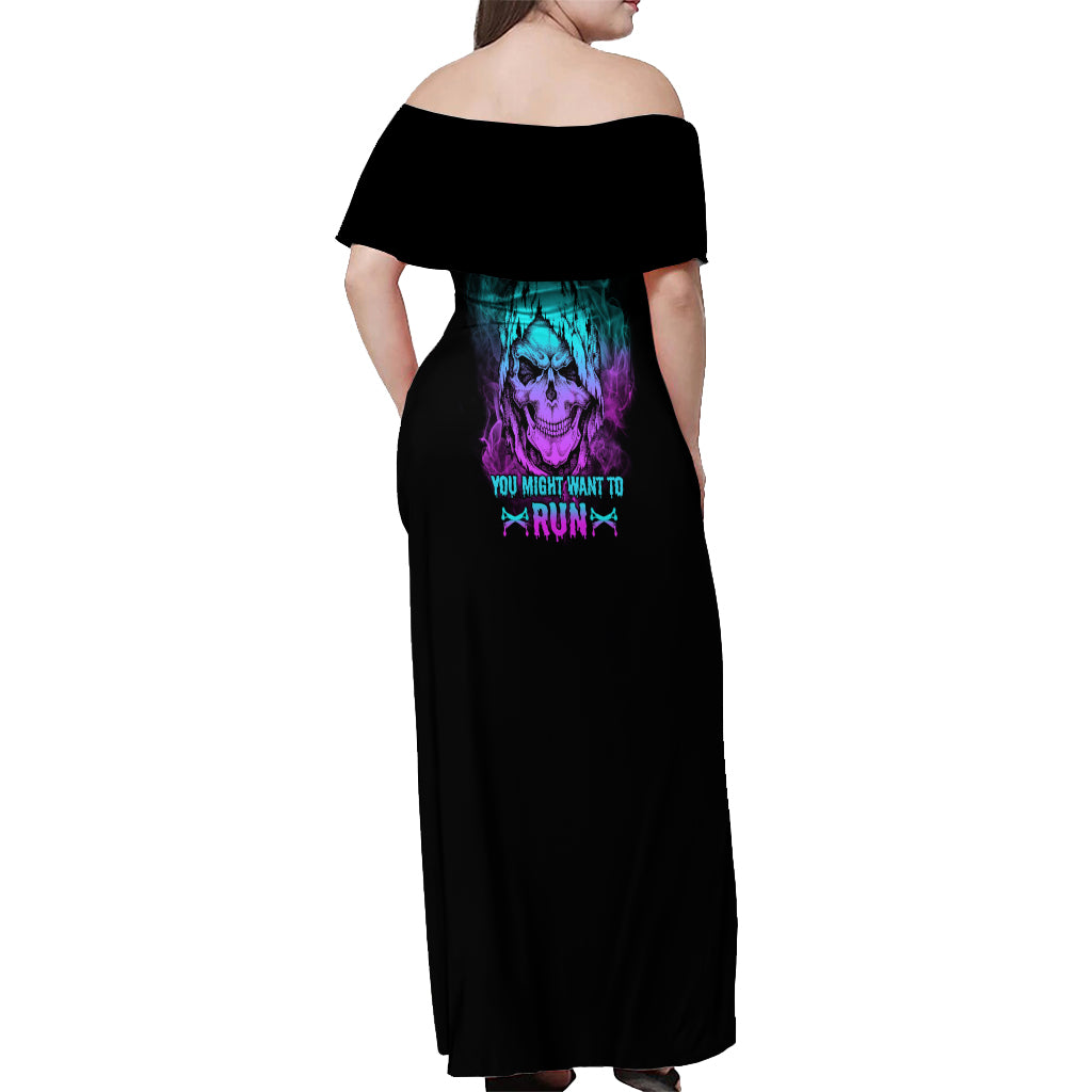 If I'm Too Quiet And Smiling Off Shoulder Maxi Dress - Wonder Print Shop