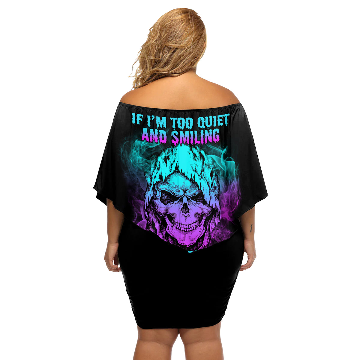 If I'm Too Quiet And Smiling Off Shoulder Short Dress - Wonder Print Shop