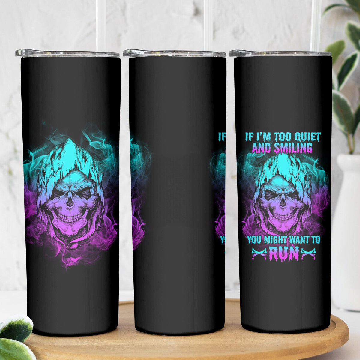 If I'm Too Quiet And Smiling Skinny Tumbler - Wonder Print Shop
