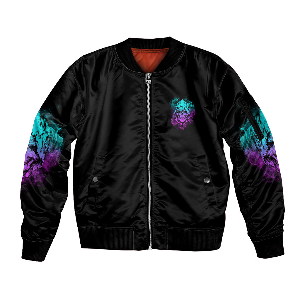 If I'm Too Quiet And Smiling Sleeve Zip Bomber Jacket - Wonder Print Shop