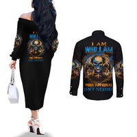 i-am-who-i-am-couples-matching-off-the-shoulder-long-sleeve-dress-and-long-sleeve-button-shirt