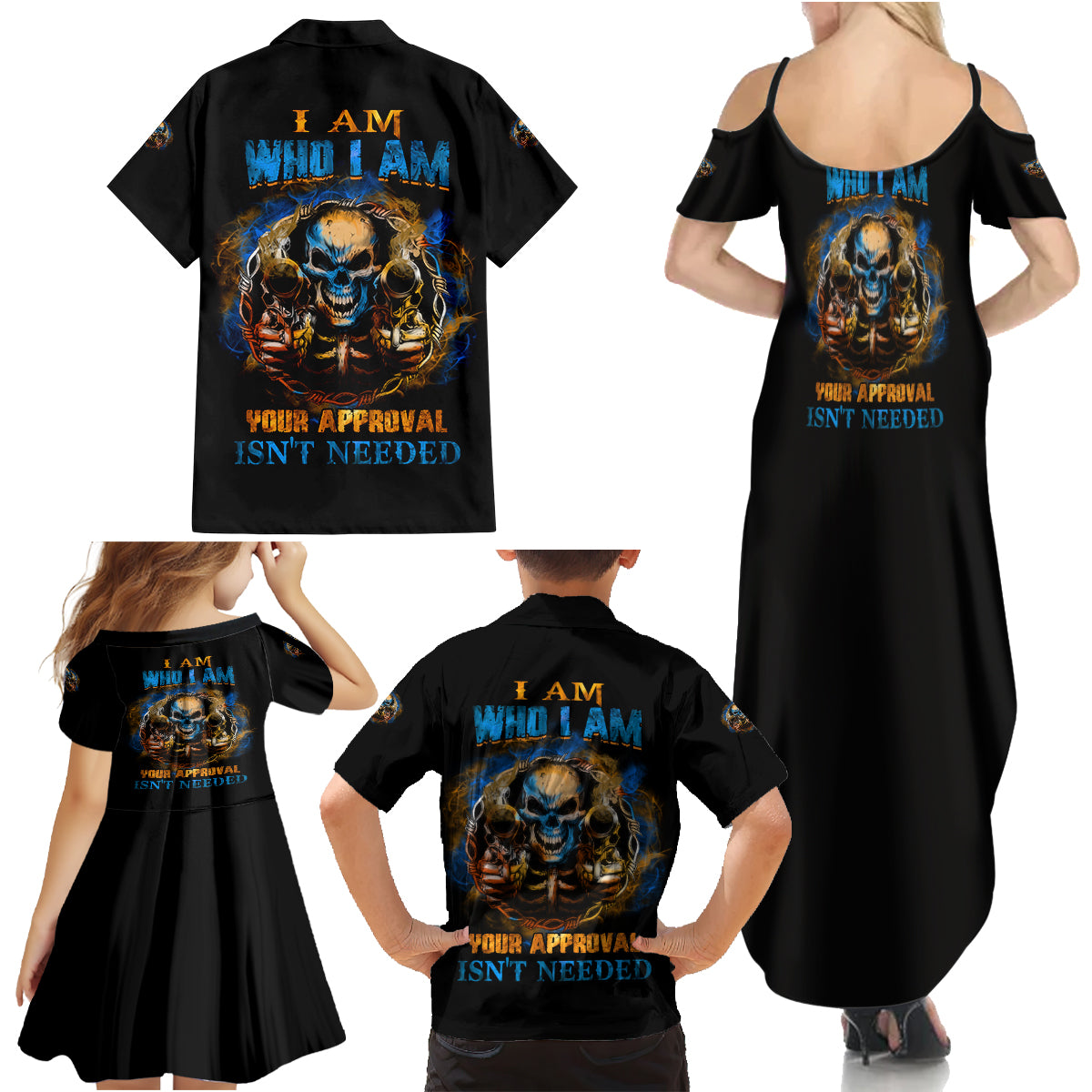 I Am Who I Am Family Matching Summer Maxi Dress and Hawaiian Shirt - Wonder Print Shop