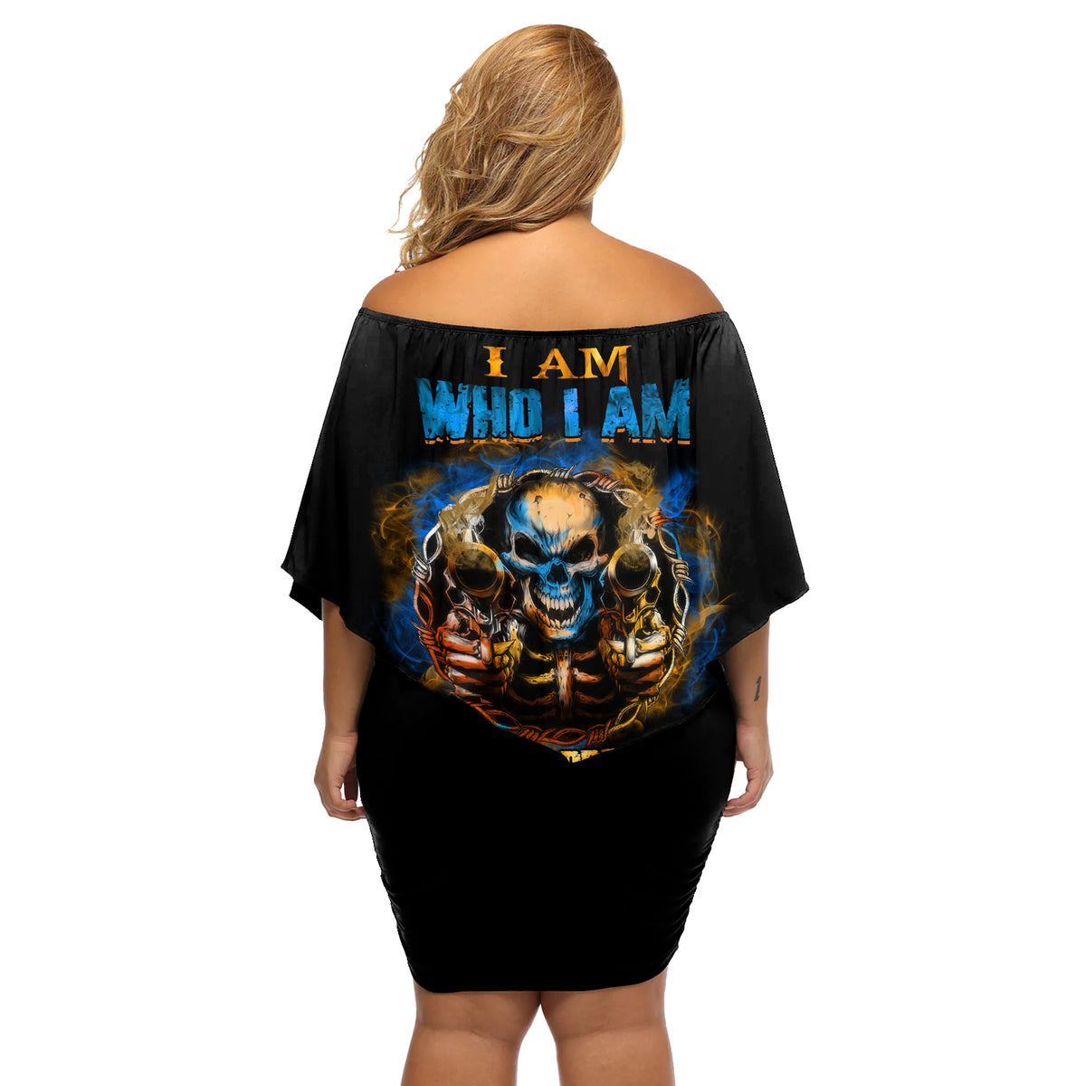 I Am Who I Am Off Shoulder Short Dress - Wonder Print Shop