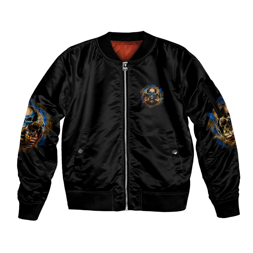 I Am Who I Am Sleeve Zip Bomber Jacket - Wonder Print Shop