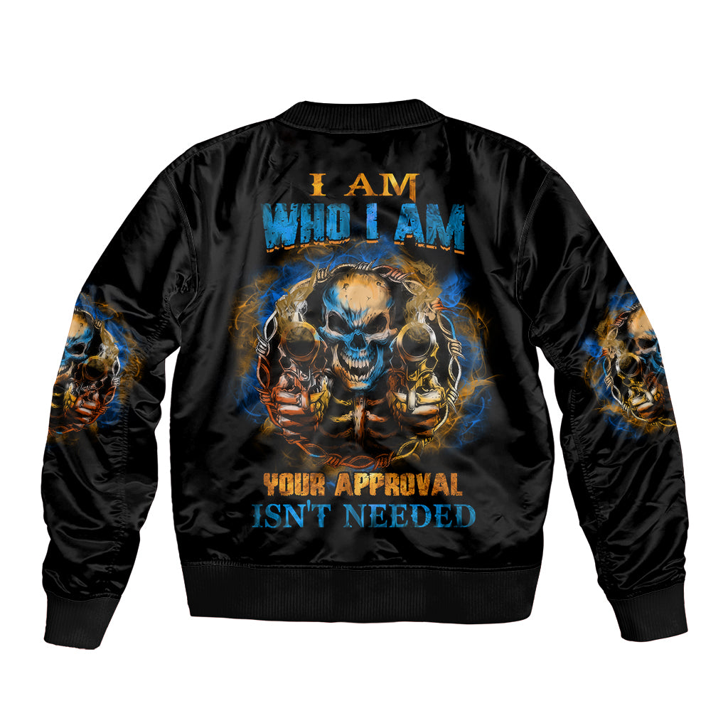 I Am Who I Am Sleeve Zip Bomber Jacket - Wonder Print Shop