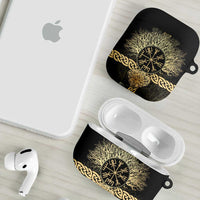 Vegvisir Compass Viking AirPods Case with Yggdrasil Tree and Axe Symbols Norse Mythology Tribute - Wonder Print Shop